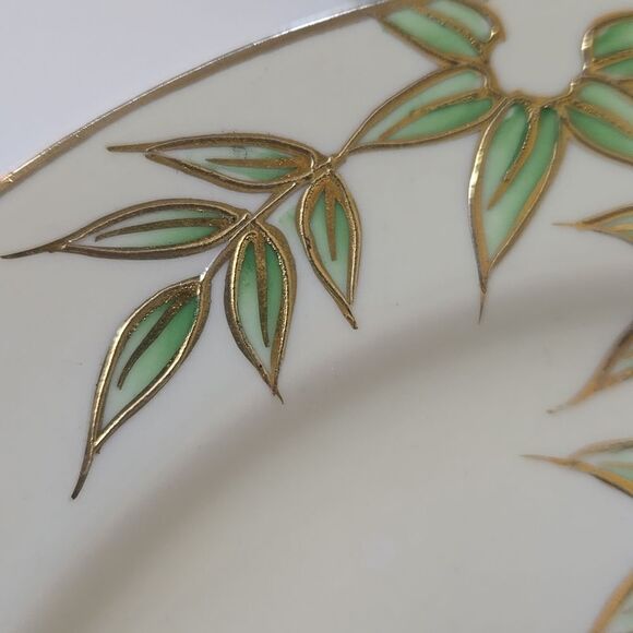 Hand Painted Bambo Plates Occupied Japan Set of 4 Mame-Zara Appetizer Dessert - Picture 3 of 16